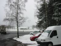 Neige sur la N88 en direction de Mende